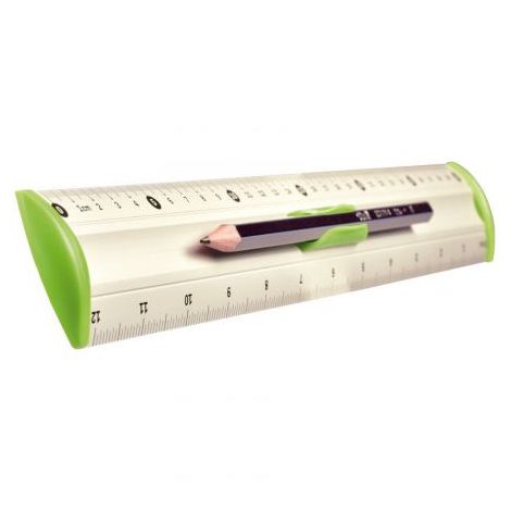Linijka Tetis z uchwytem aluminiowa 30cm, Zielony - 2